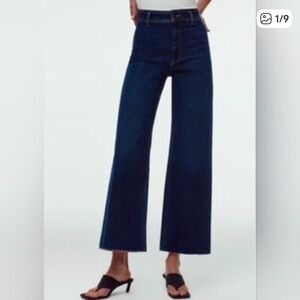 Zara Marine Wide Leg High-Rise Jeans - Dark Blue